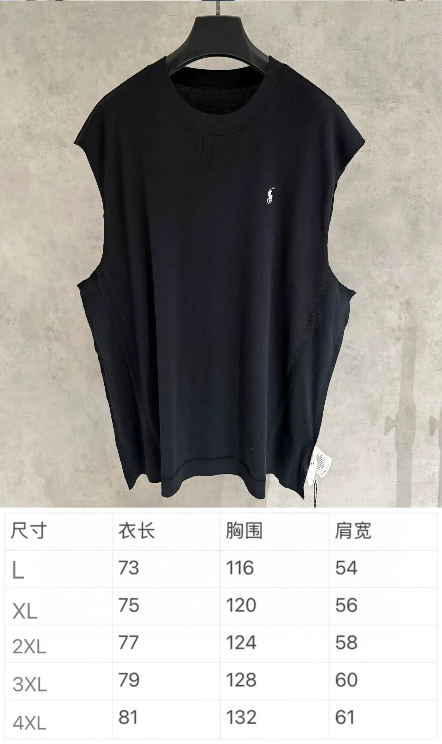 🅿️180 [Strict quality control] Ralph Lauren's new sleeveless vest is new. Unique tailoring and extremely simple design three-dimensional embroidery highlight the brand's design concept. The fabric is made of ultra-light cotton silk fabric. The upper body is comfortable and breathable. Black and white colors. Size L-4xl